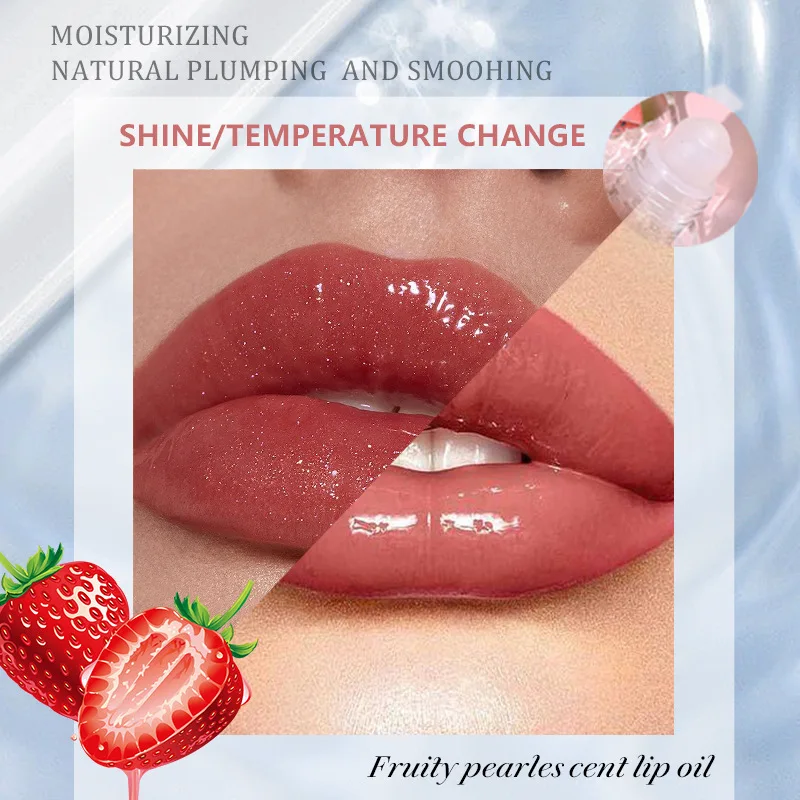 Bestselling Water Feeling Lip Oil Transparent Moisturizing Removing Dead Skin Fine Sparkling Mirror Face Fruit Flavor LipTint