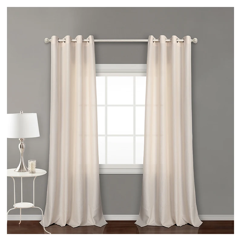 Distortion resistance custom solid dobby window curtains with metal grommet for bedroom