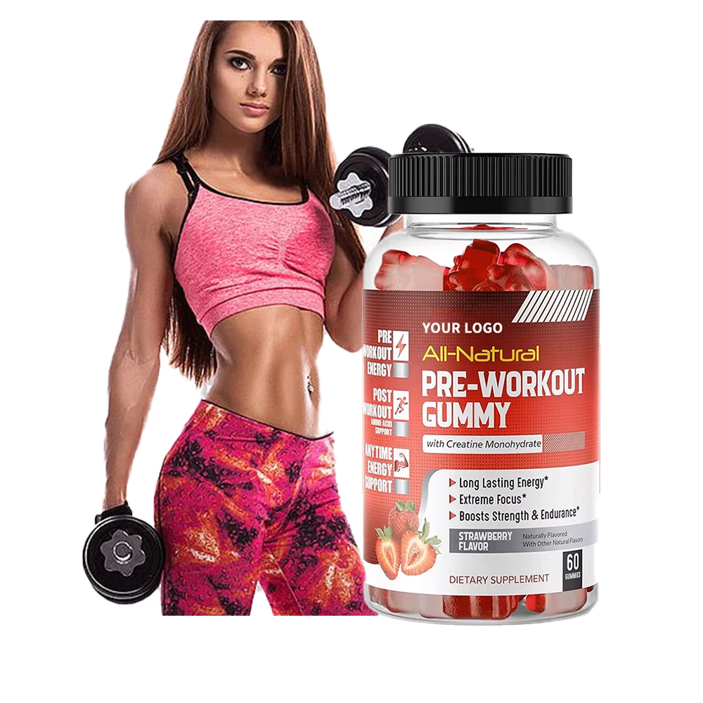 OEM Private Label creatine monohydrate gummy weight gain Supplement Pre Work Energy 1000mg Creatine Gummies