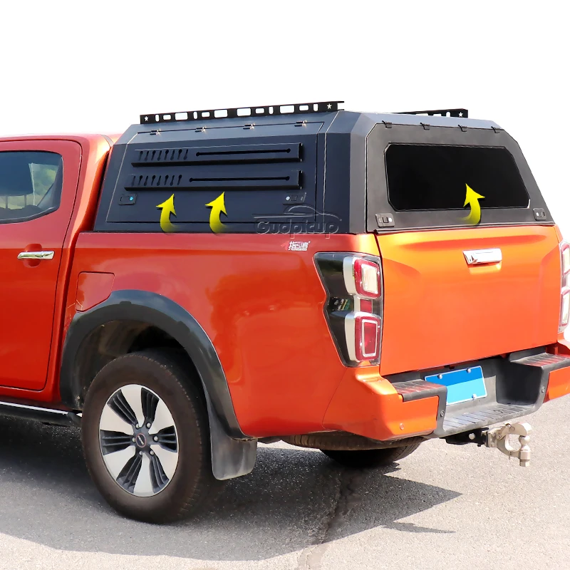 lightweight steel dual 4x4 pickup truck bed hard topper canopy for toyota hilux ford ranger