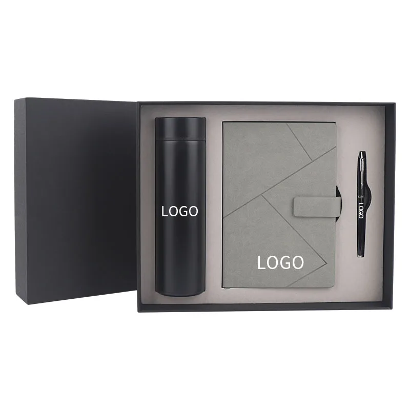 Novedades 2024 planner regalo promocional conjuntos notebook thermos bottle pen business gift set custom office welcome gift set