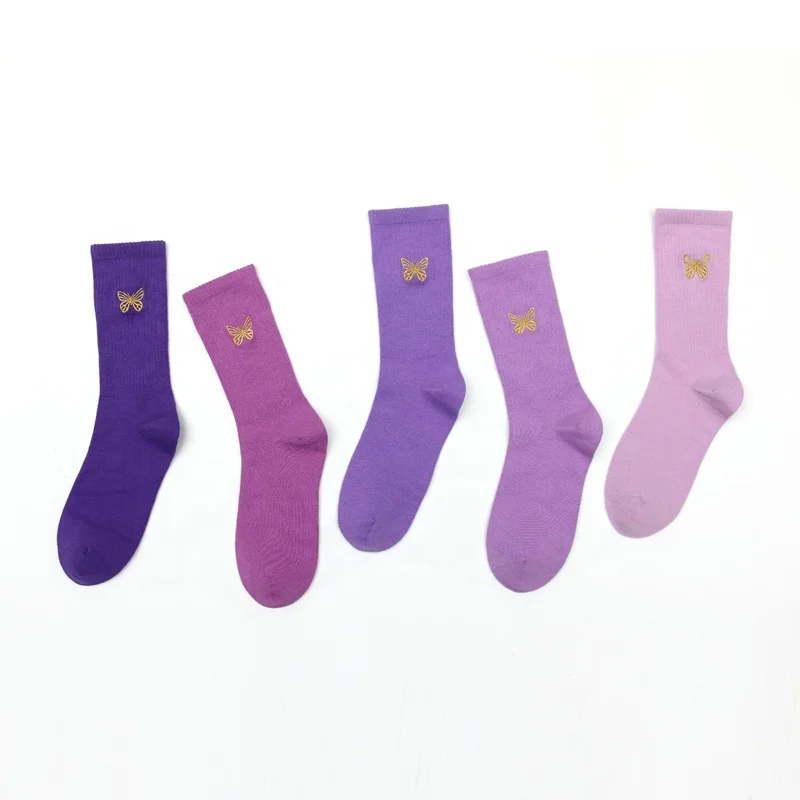 High Quality Custom Logo Sport s Socks Crew White With Ribs And Embroidered logo Colorful Cheap Cotton Socks