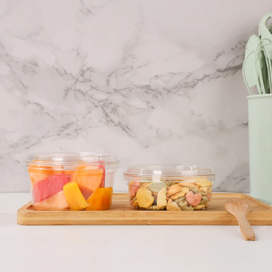 Large 120mm Neck Clear Plastic Buckets with Lids Eco-friendly 24 oz Plastic Cups with Lids