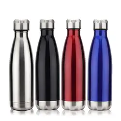 Cola shaped double paroie swelling water bottle stainless steel sublimation glitter custom