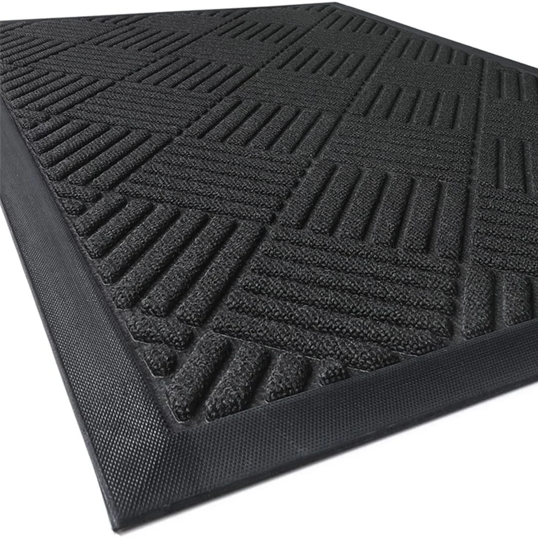 Captures Dirt Waterproof Non Slip PVC Loop Coil Indoor Mat Rubber Door Mat Anti Slip