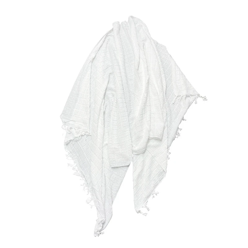 105*210cm High Quality 100% Polyester Jacquard Muslim Haji Ihram Towel Spot Pilgrimage Towel White Ihram Hajj and Umrah Towel