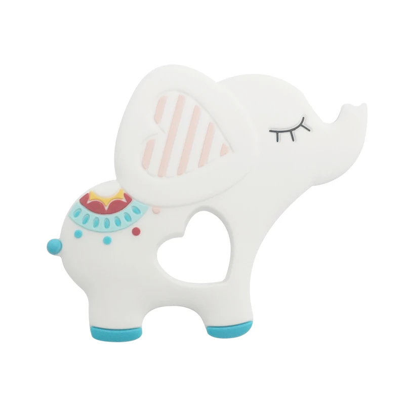 Newest Soft Animal Elephant organic Silicone Baby Teether Chew Toy