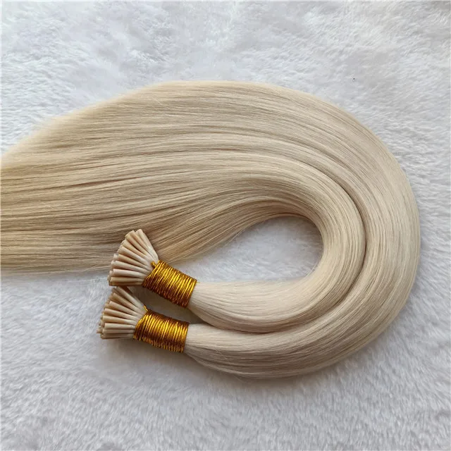 Raw Intact I Tip Hair Extensions Wholesale Double Drawn Italian Keratin Prebonded Virgin Human Hair