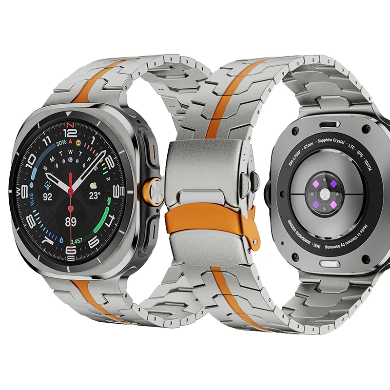 Luxury No Gaps Stainless Steel Watch Bands for Samsung Galaxy Watch Ultra 47mm Special Buckle Steel Watch Straps for Samsung