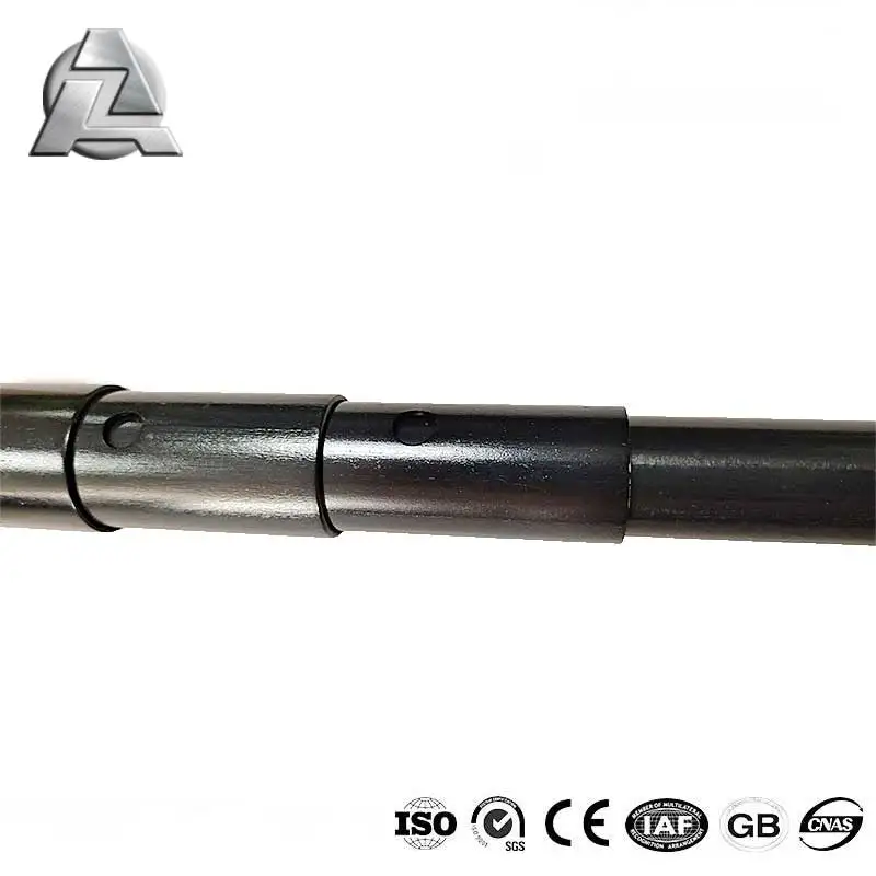 Laser anodized extendable heavy duty metal aluminum alloy telescoping support telescopic interlocking pin extension pipe pole