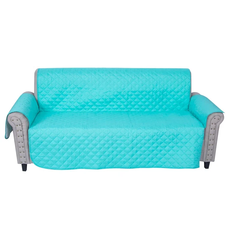 Polyester quilted waterproof sofa cover sofa slipcover furniture protector custom  couch cover with elastic straps for pets
