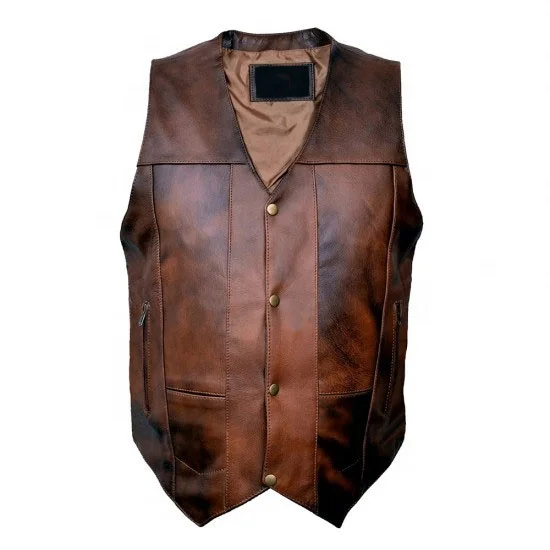 
Premium Distressed Leather Vests for men / Motorcycle vest Genuine leather vest 