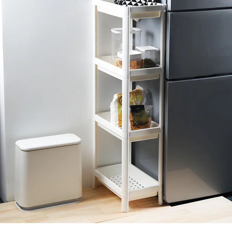 3-Layer Home Organizer Rack Plastic Storage Holders for Bathroom Kitchen Shower-Dish Spice Rack and Corner Shelf Unit