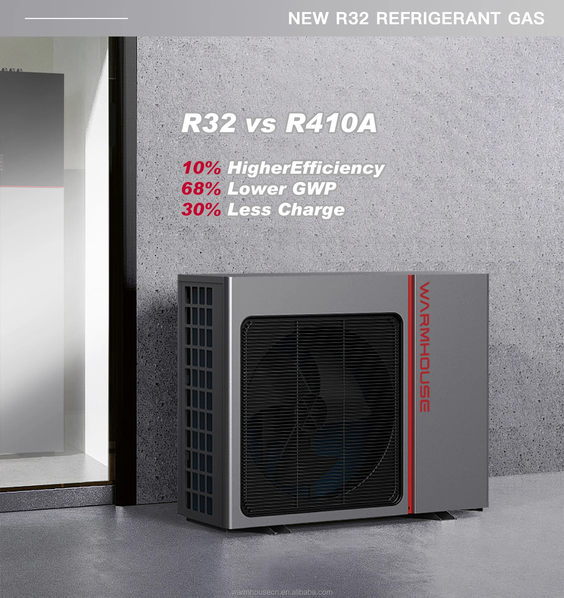 Domestic Monoblock EVI Technology 9kW Air Source Heat Pump R32 DC Inverter Heat Pump House Heating Cooling and Hot Water