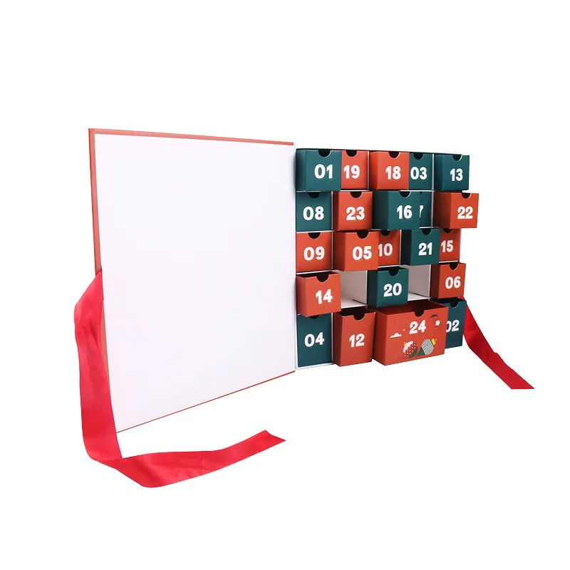 Empty Fidget Advent Calender Cardboard Packaging Box Calendrier De Lavent 24 Jours Christmas Advent Calender Box 25 Days