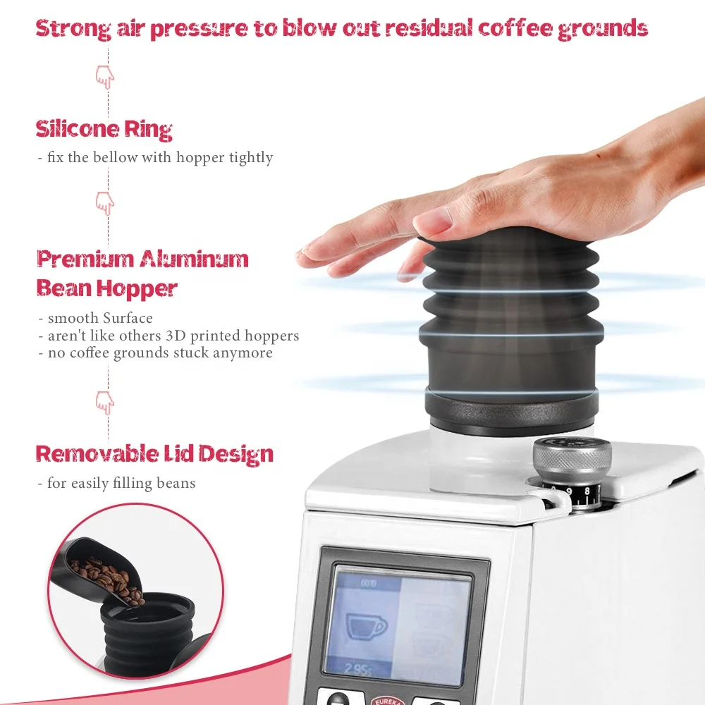 Coffee Beans Grinder Single Dose Hopper and Bellows For Eureka Atom Grinder Coffee Grinder Bean Bin Blowing Cleaning Tool