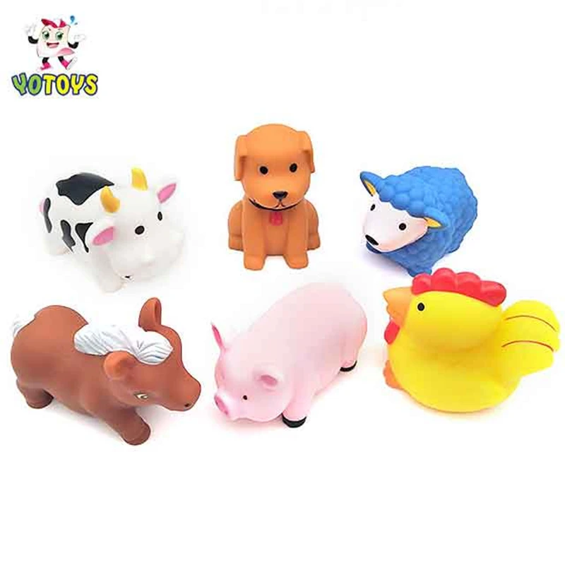 Lovely Farm for Baby Plastic Rubber Farm Animal Toys Plastic Baby Bath Set Toy PVC Unisex Horse Plastic Dairy Cow Toys
