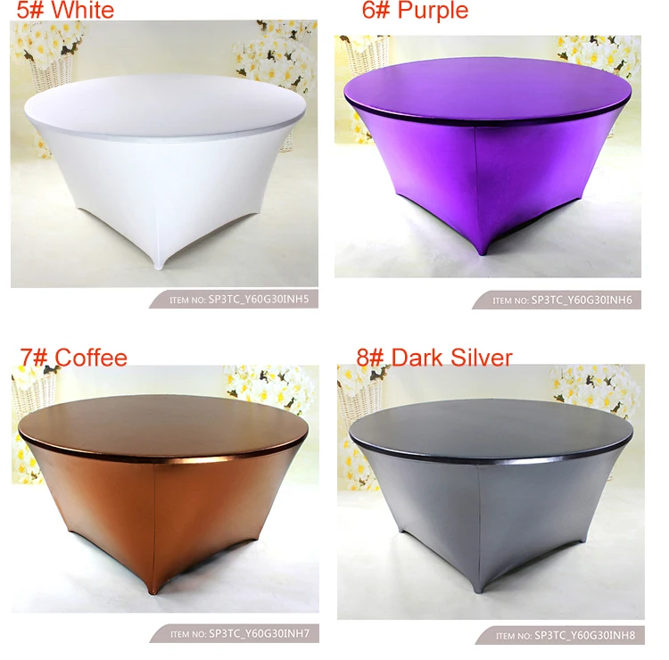 
5ft Golden Metallic Spandex Table Covers Table Cloth 