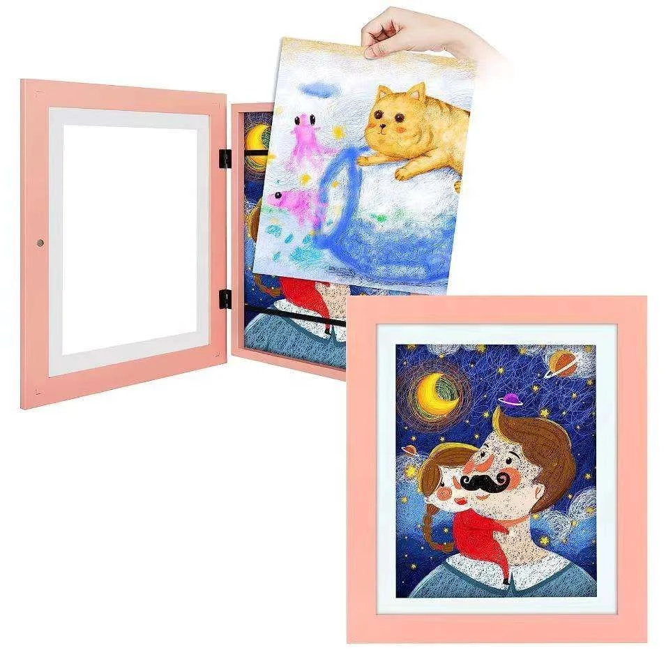 Kids Art Frames 8.5x11 A4 10x12.5 Front Opening Kids Artwork Frames Changeable Artwork Display Storage Frame for Sale
