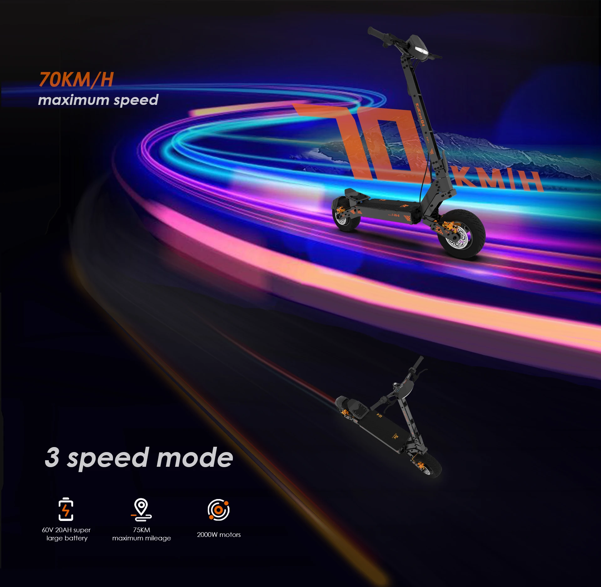 Hot Sale 2024 Capacity 20Ah Kukirin G4 China Electric Scooters