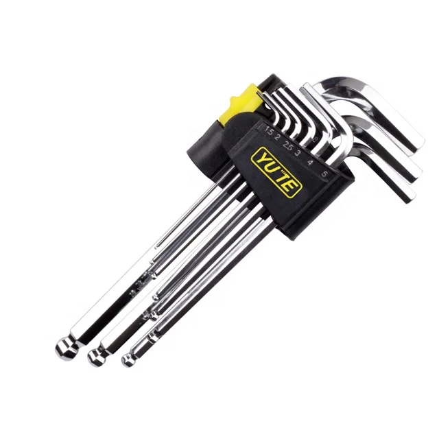 FLOURISH 9PCS short arm Ball Point Hex Key / hex key screw / hex key spanner 40Cr-v black Oxidized