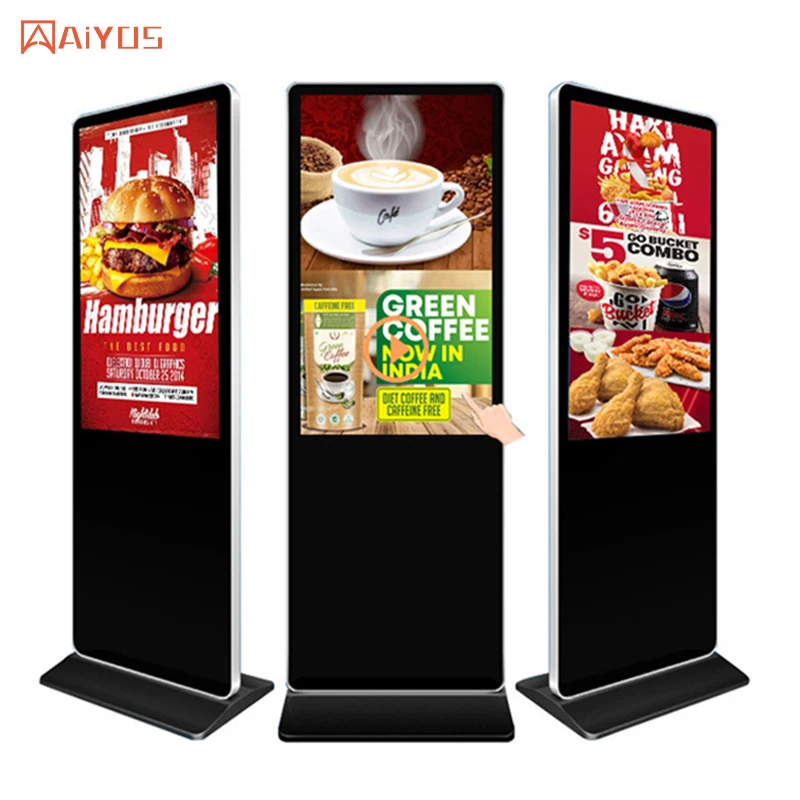 43 55 inch LCD Floor standing Kiosk Digital Signage IPS Touch Screen Kiosk Advertising Displays Totem for hotel