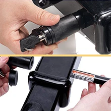 Metal Black Trailer Receiver Hitch Lock with 5/8 Inch Pin Long Hitch Pin O-ring for Truck RV