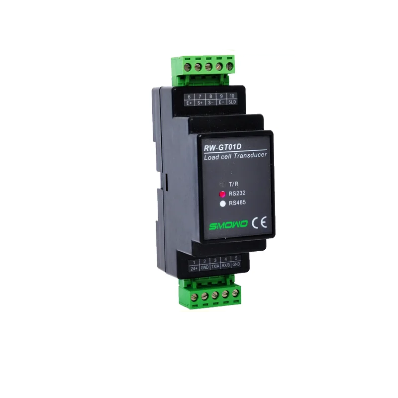 Измерение силы веса на один мВ канал входного сигнала Smowo RW-GT01D цифровой преобразователь сигнала din-рейка RS232 или RS485 для датчика нагрузки