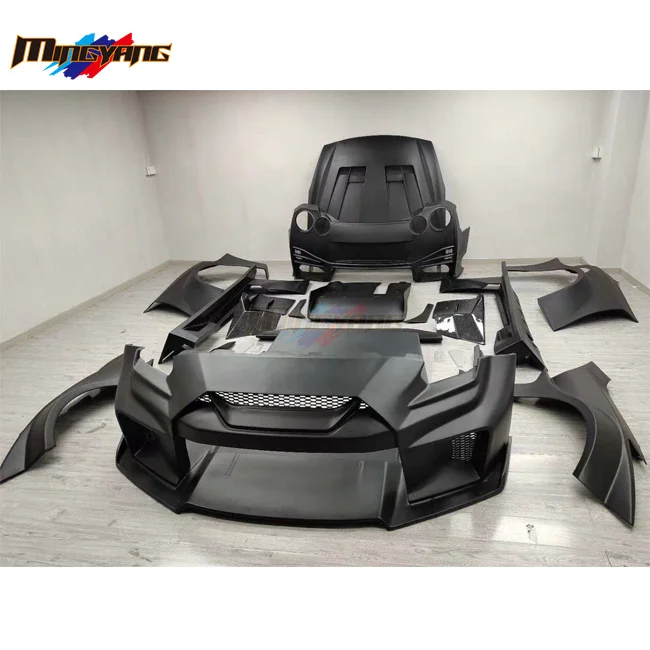 High quality carbon fiber glass LBWK3 design car bumpers body kit for Nissan GT-R R35