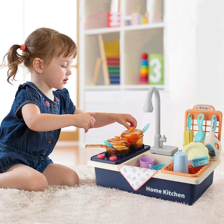 Popular Multifunction Dishwasher Sink Toy Running Water Sink Toy Pretend Play Kitchen Set Toys