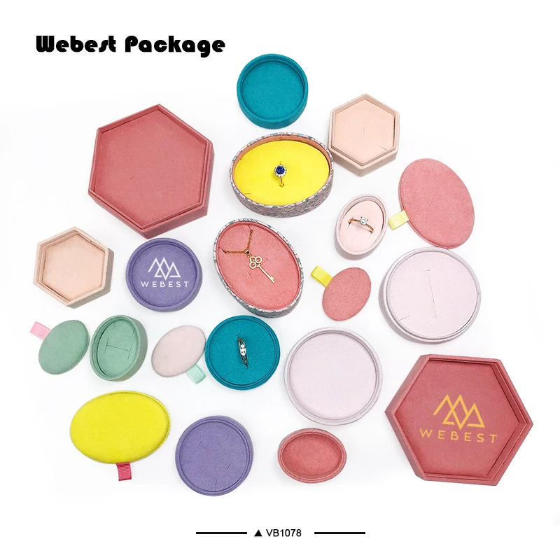 Webest oval velvet jewelry box pendant box velvet velvet box for rings