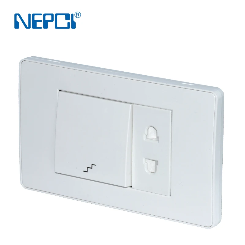 power switch wall mount switch socket 2 gang 250V 10A 45*22.5MM PC inflame retardant white XJY-QB-06 250V 10A