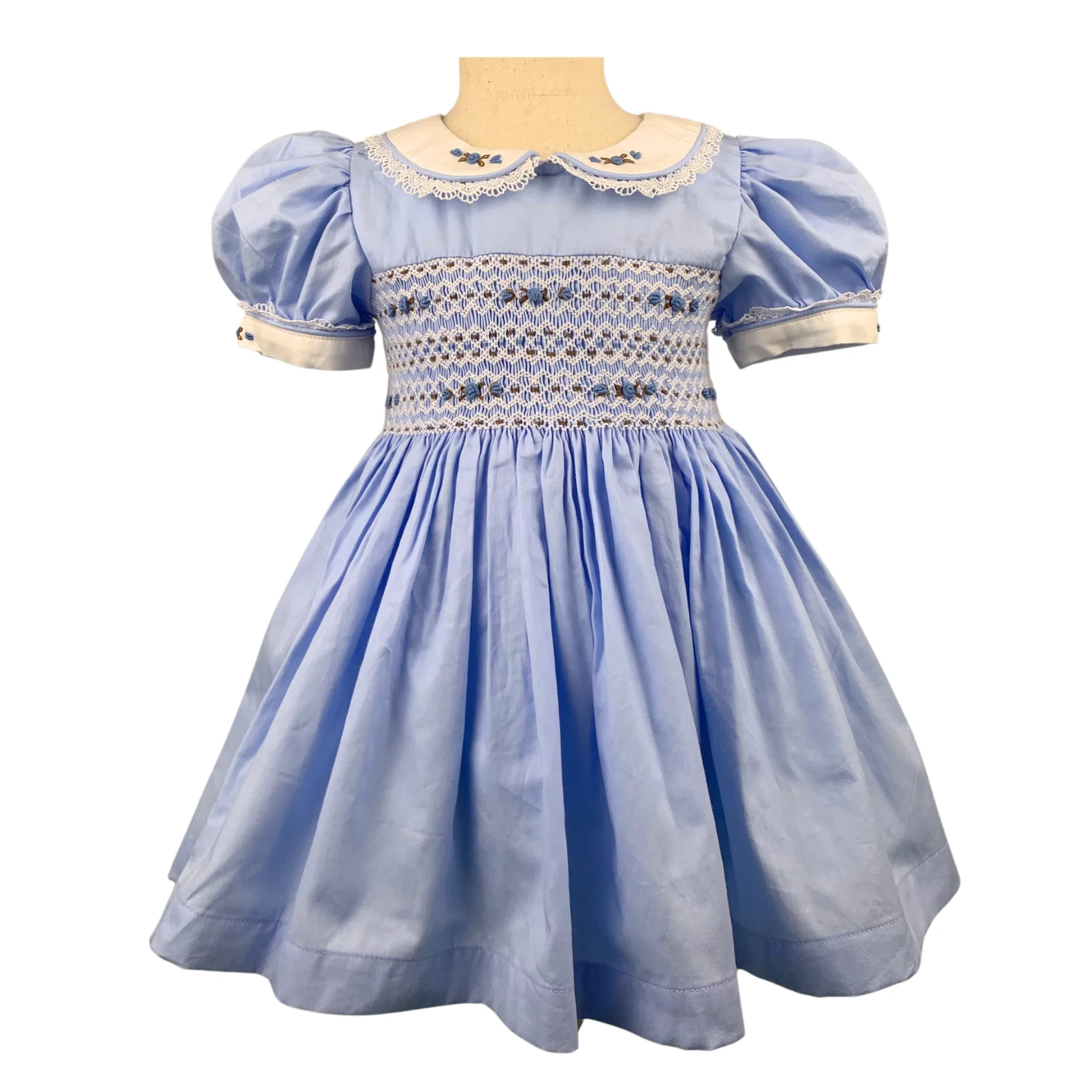 ODM Children Smocking Dresses 100% Cotton Hand Smocked Made in Vietnam-Baby Kid Girls Dresses