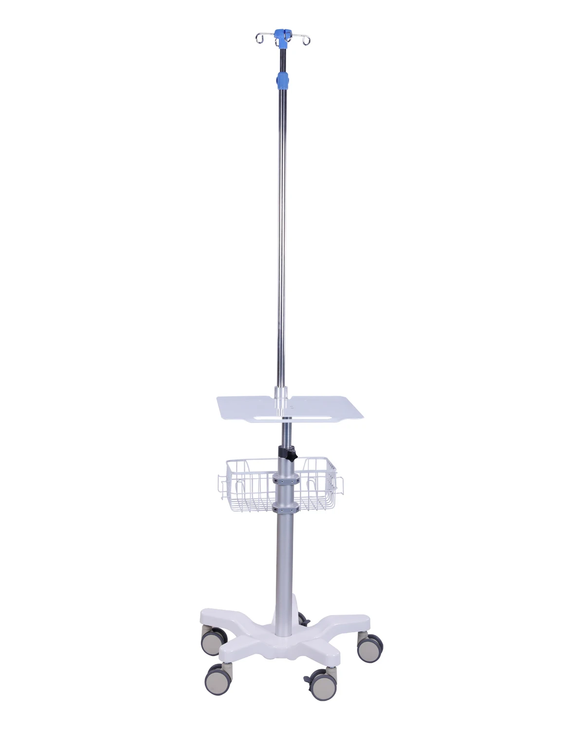 Customizable Hospital instrument Medical Trolley Cart in White Colour and Castor Wheels with Brakes