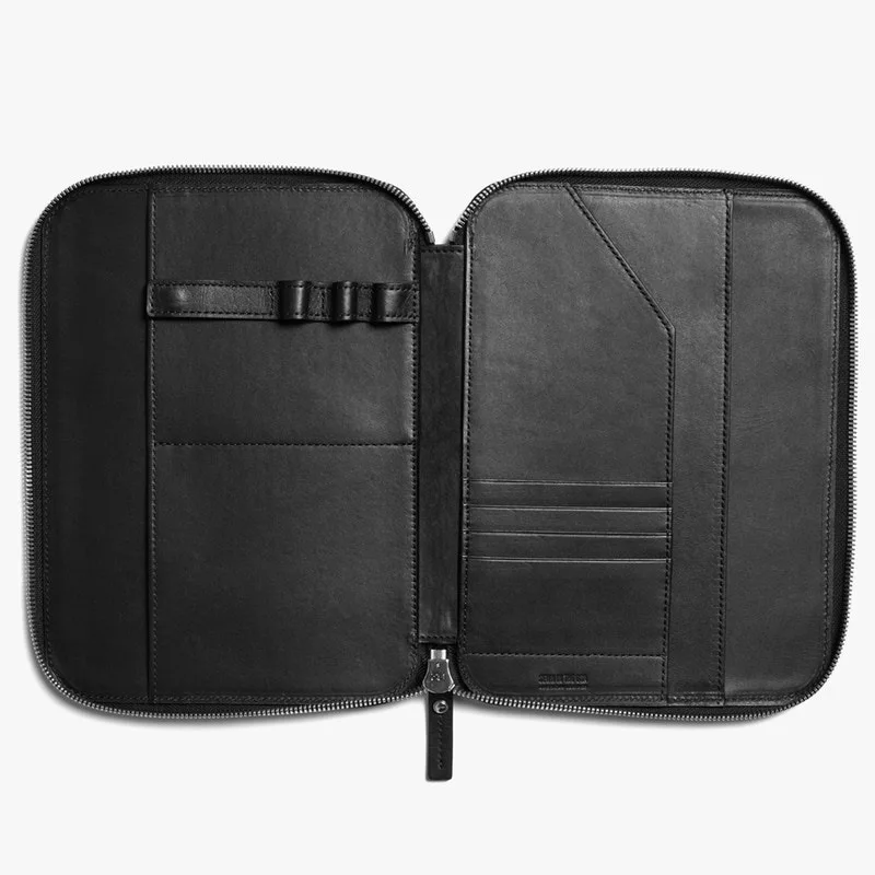 A4 Laptop Case Leather Tech Portfolio Organiser Document Folder For Tech Devices Passport Smartphone Tablet