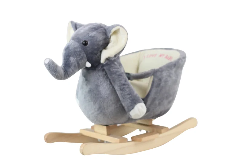 Wholesale Toddler Grey blue pink Elephant Rocking Chair Wooden Riding Rocking Chair Christmas Toys