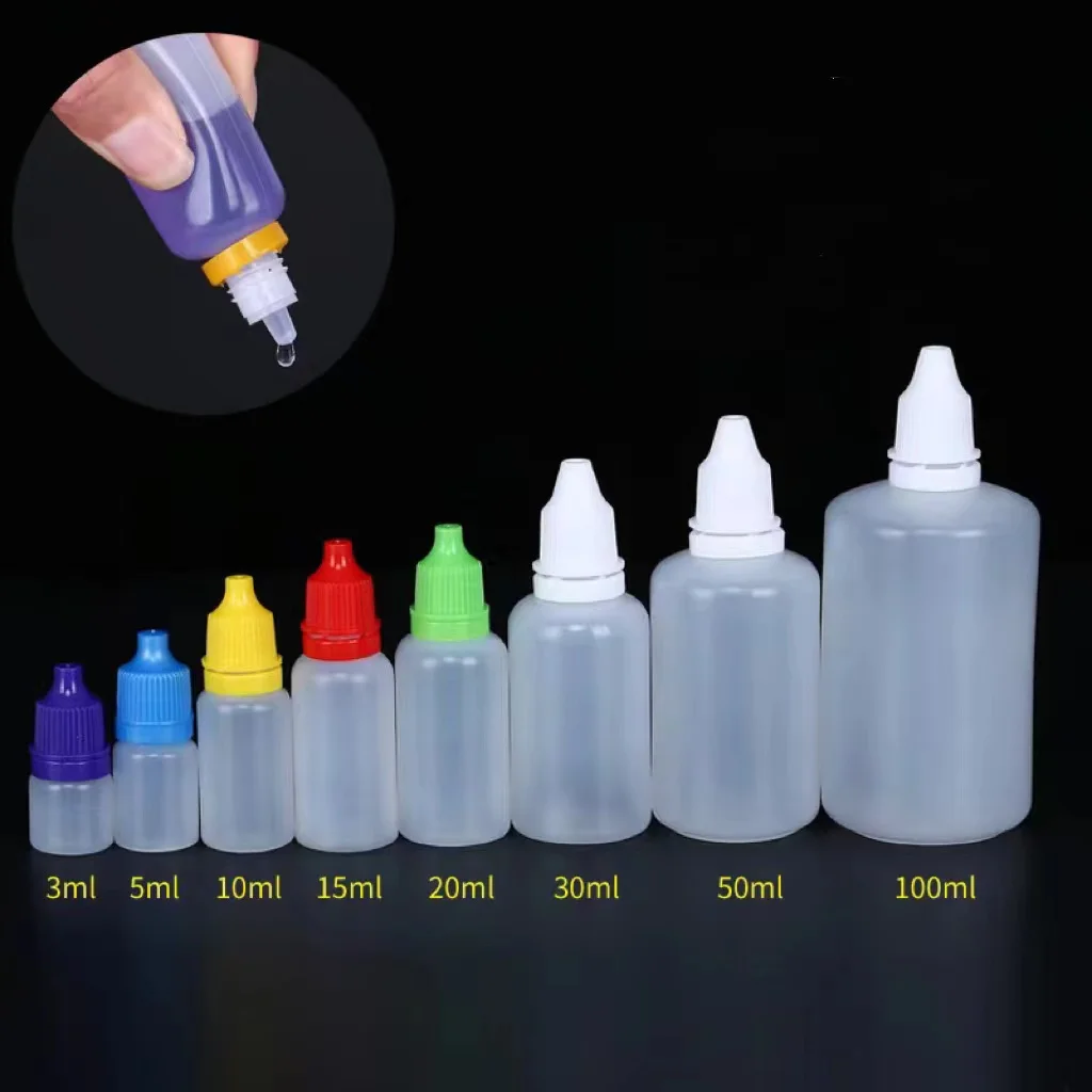 Plastic oil bottle nut squeeze dropper liquid/oil 3ml 5ml 10ml 15ml 20ml 30ml 50ml 100ml  eye drops bottle