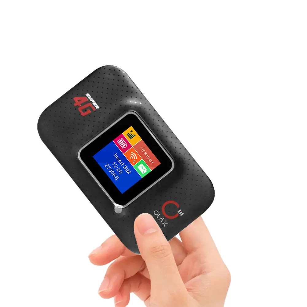 Olax MF982 Black Beautiful appearance with led screen mini size Pocket Mobile Wifi Router 4G LTE Use 4g Sim Card