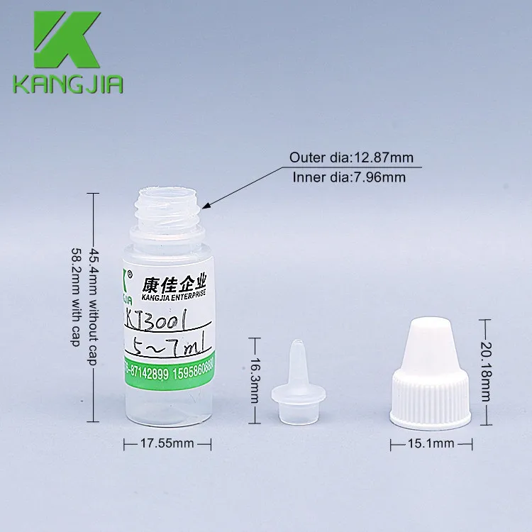 High Quality 7ml Plastic Dropper Bottles White leak-proof for Chemical Match the calibrator