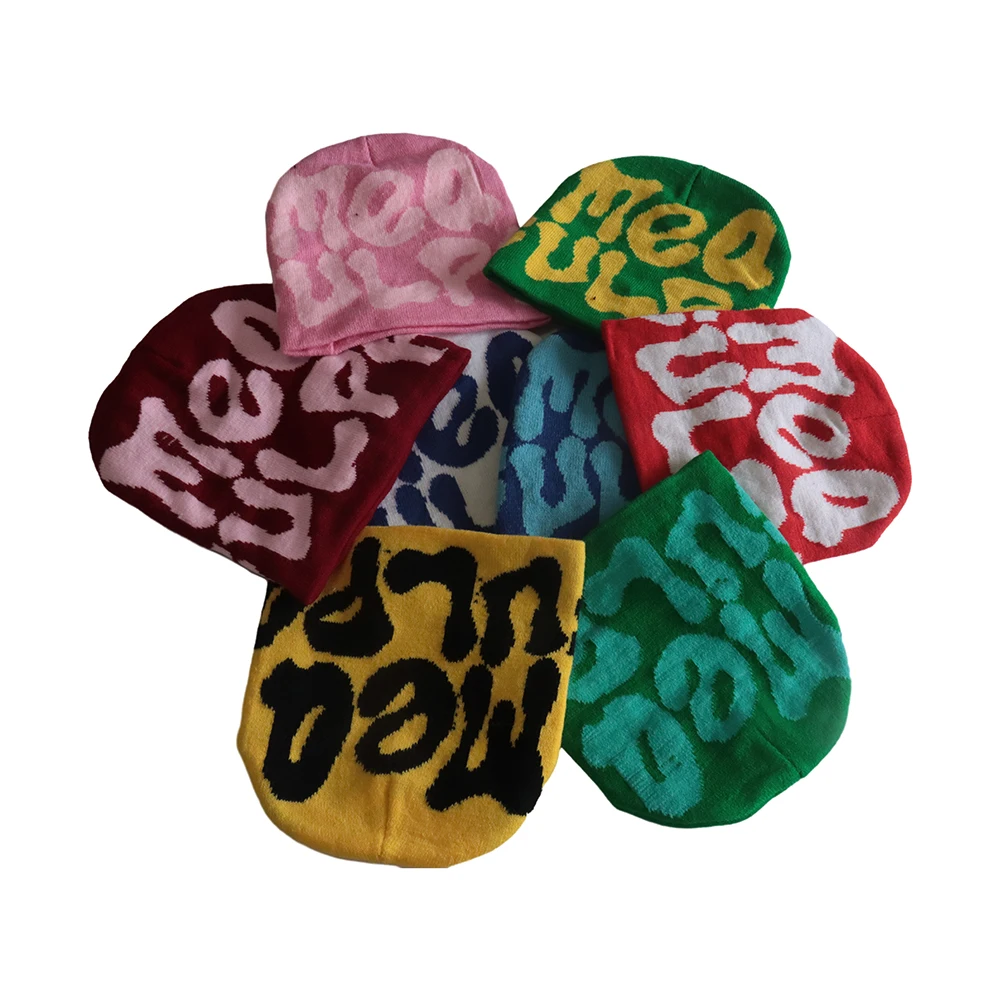 high quality custom logo ski mask uv protection knitted beanie one hole balaclava hat with bear ear