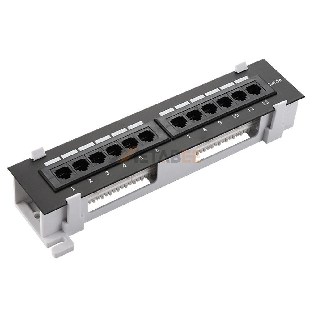 Optic Network Wall Rack Mounted Unloaded Unshielded UTP 10 Inches 1U 12 Port CAT5E CAT6  CAT 6 Patch Panel