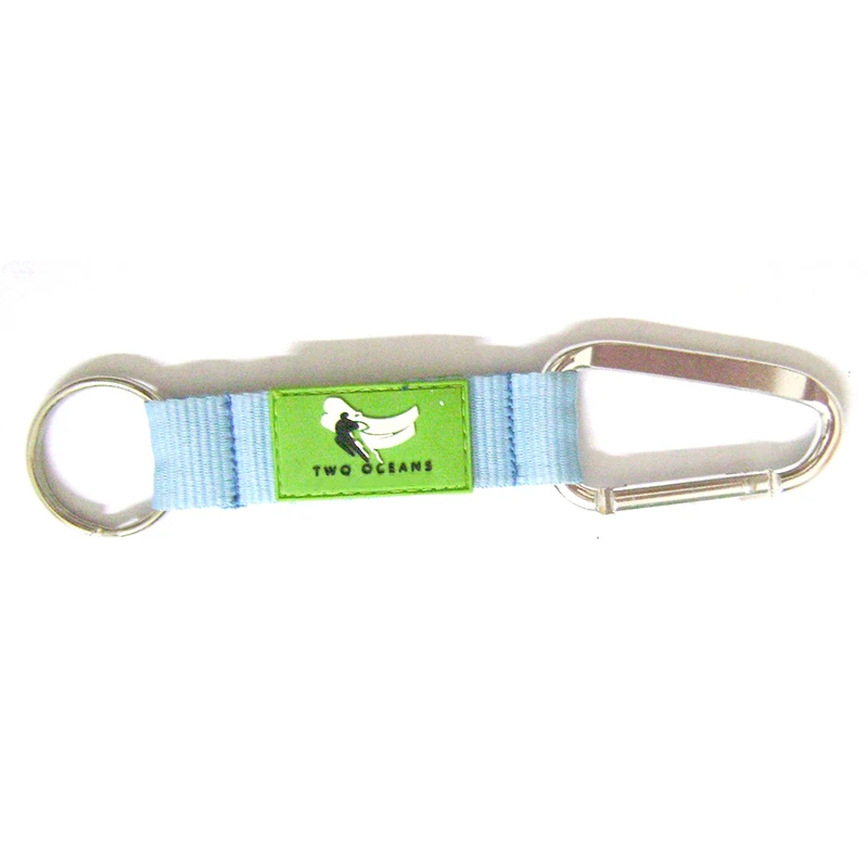 Custom Embroidered Logo Mini Carabiner for Keys Nylon Polyester Fabric Short Grip Hand Wrist Lanyard
