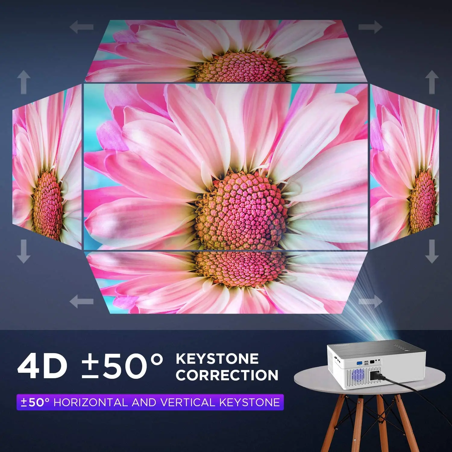 5-star Full HD 1080P Projector 4K 6500 Lumens Cinema Projector