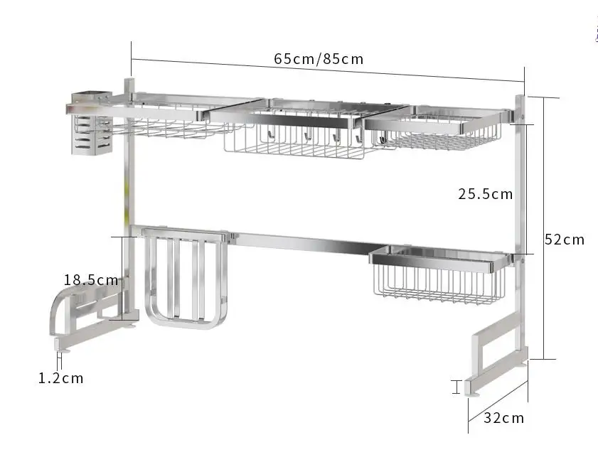 Stainless Steel Cutlery Dish Drying Rack for Kitchen Supplies drainer Sink Storage Holder Counter Kitchen Organizer