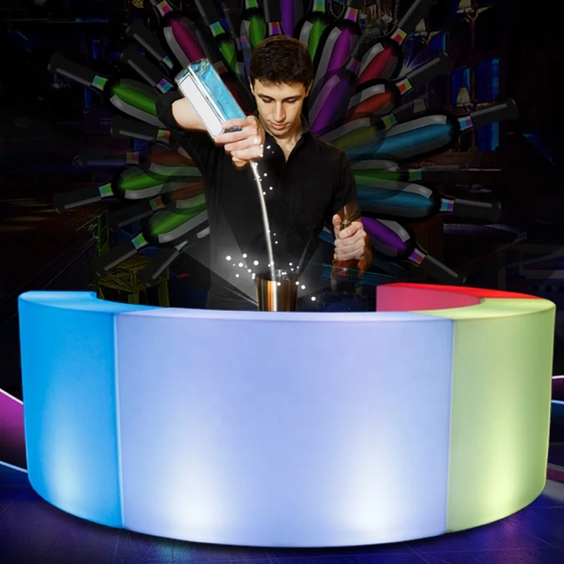 Оптовая продажа, водонепроницаемый светодиодный барный стол rgb с подсветкой, барная стойка с подсветкой