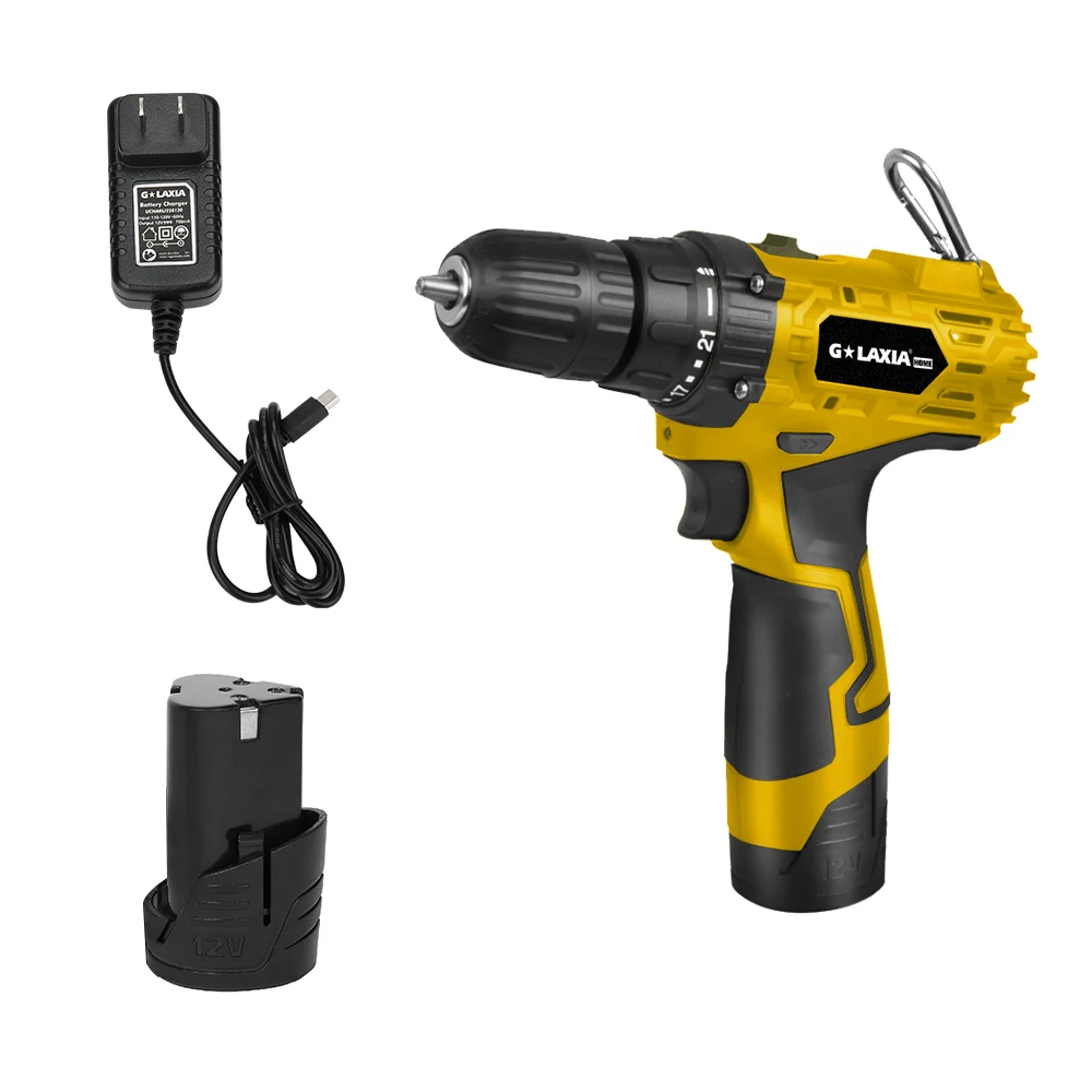 China Manufacturer Cordless 12V Drill 25N Household DIY 2 Speed Mode Mini Wood Steel Power Battery Drill