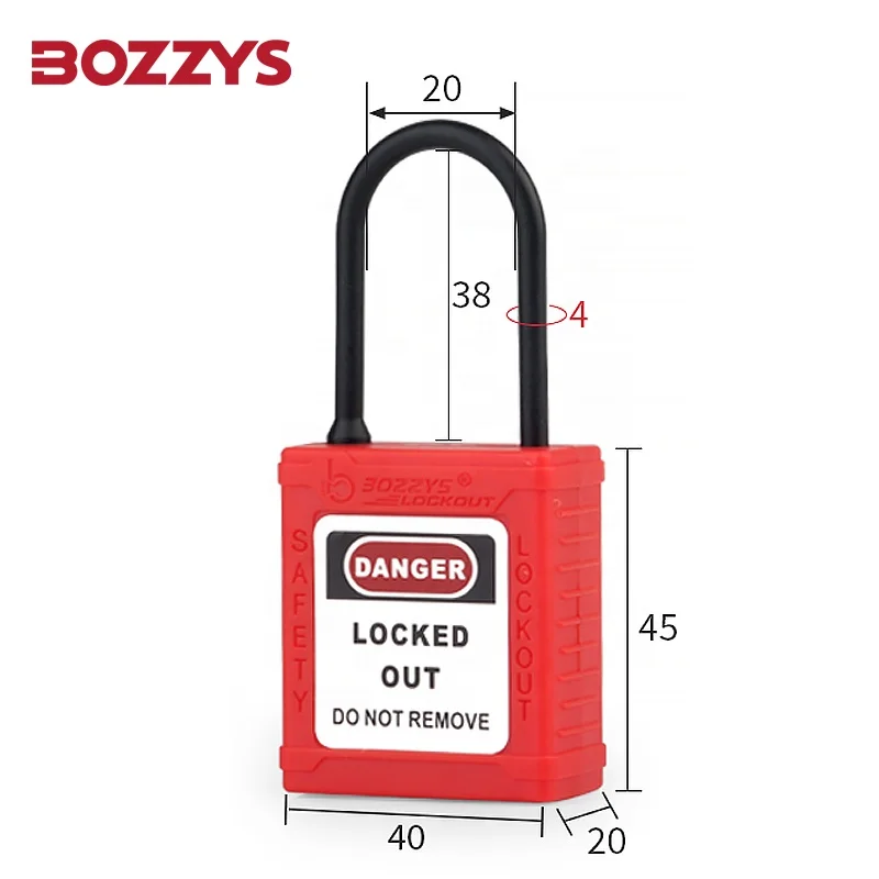BOZZYS non-conductive Nylon safety lockout padlocks with master key for industrial environments conductive areas