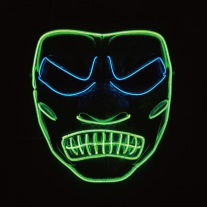 Hot selling Halloween Led Glow Party mask costume Halloween Cosplay Led Mask Color dark light Led Mask face