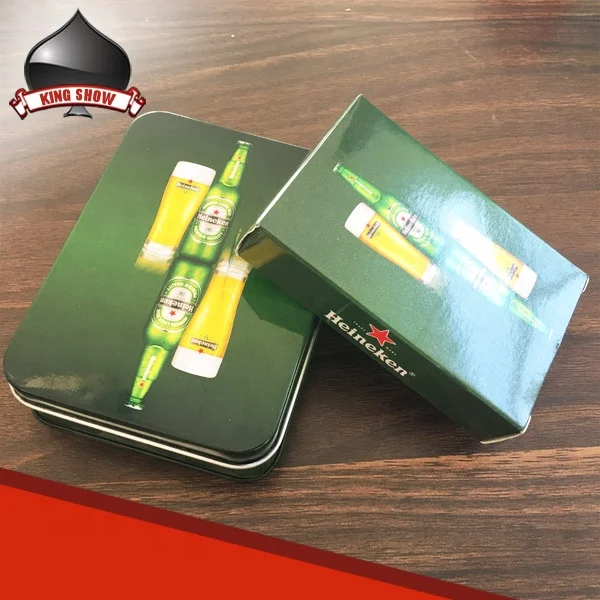 Custom Design Metal Can Tin Box for Playing Card Printing Bridge Poker Size US Saudi Kuwait Paper Plastic Poker Cards