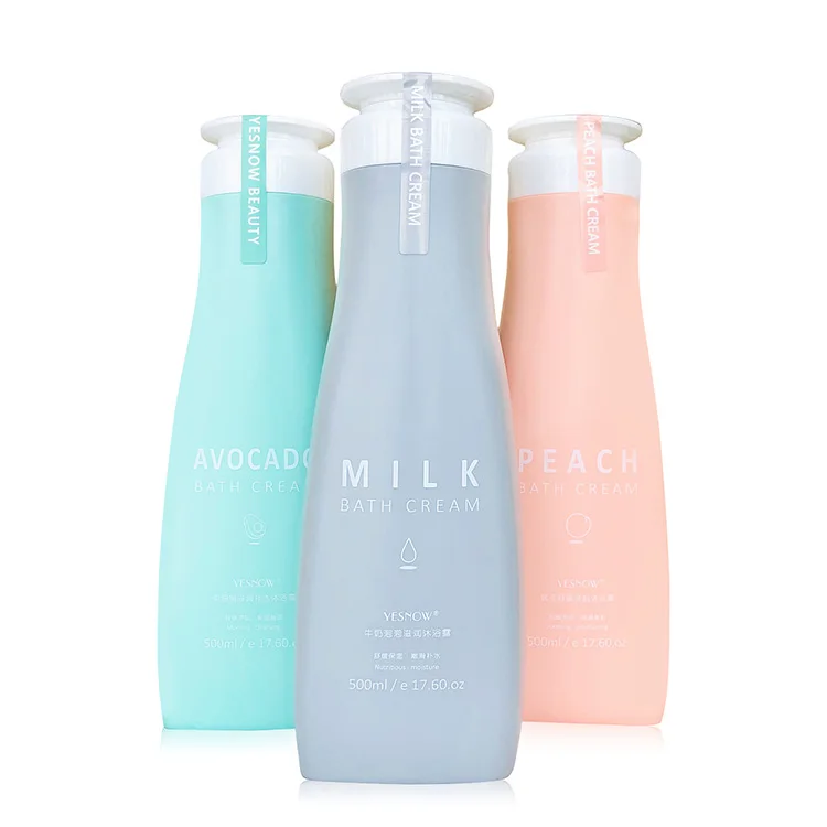 Частная этикетка пузырь увлажняющий отбеливающий крем для лица духи гель для душа персиковый молока авокадо ароматный гель для душа и очистили кожу